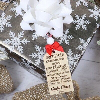 Wood Personalized Stocking and Gift Tag - image4